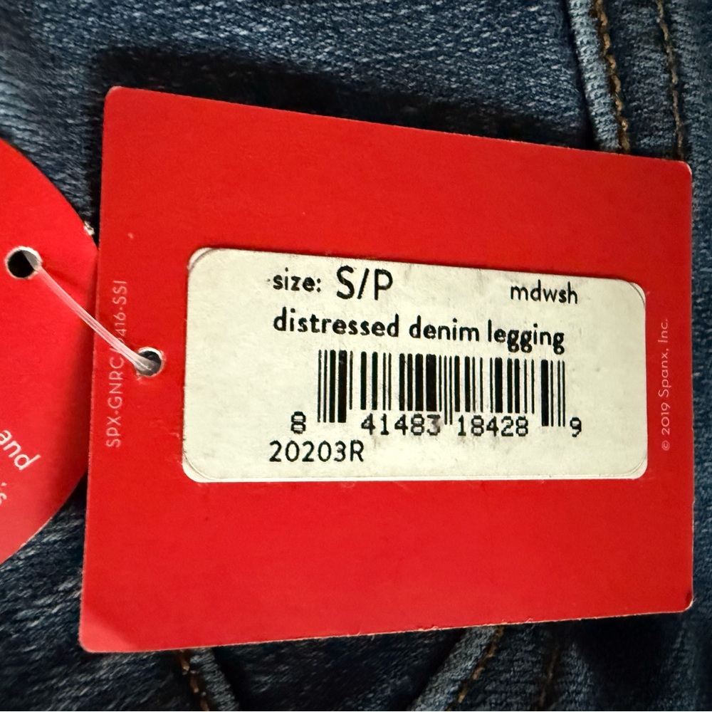SPANX Distressed Ankle Skinny Jeans in Medium Wash women’s sz Small new nwt - Picture 11 of 13